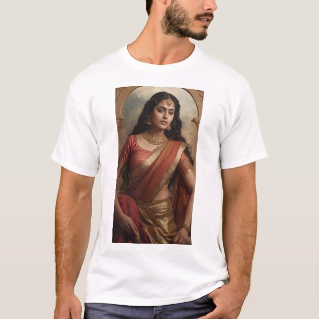 Shakuntala: Indian Mythology Classic Kärlek Story T Shirt (Framsida)