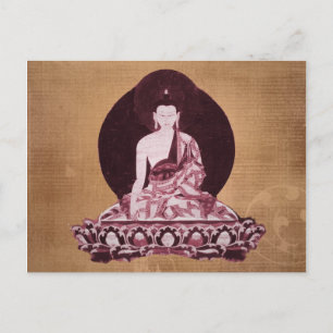 Shakyamuni Buddha Grunge Vintage Vykort