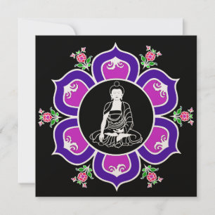 Shakyamuni Buddha i Lotus Throne Mandala Inbjudningar