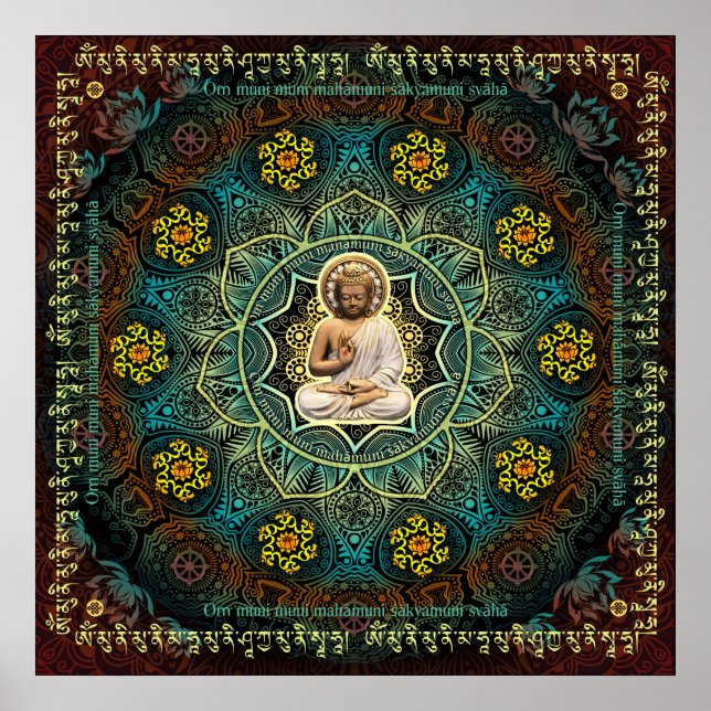 Shakyamuni Buddha Mantra Poster (Framsidan)