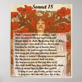Shall I Compare Thee to A Summer's Day Shakespeare Poster