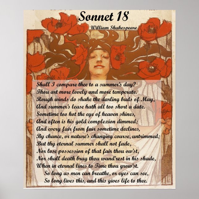 Shall I Compare Thee to A Summer's Day Shakespeare Poster (Framsidan)