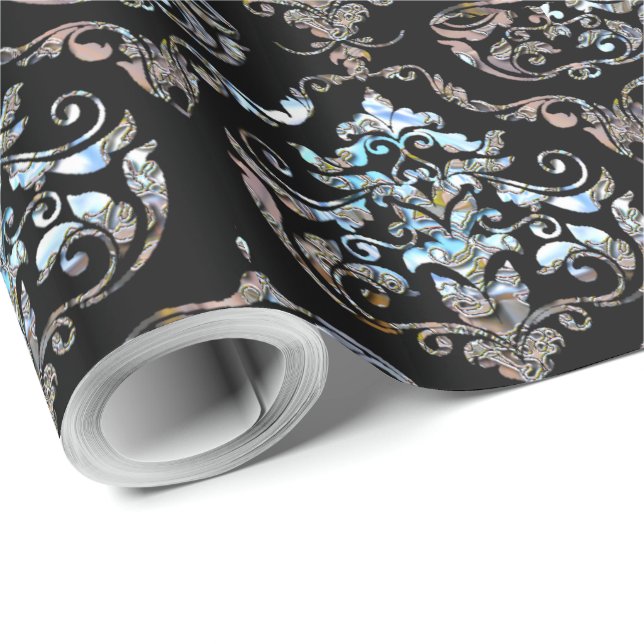 Shalliveye barock damastast elegans 30 ft presentpapper (Rullad Hörn)