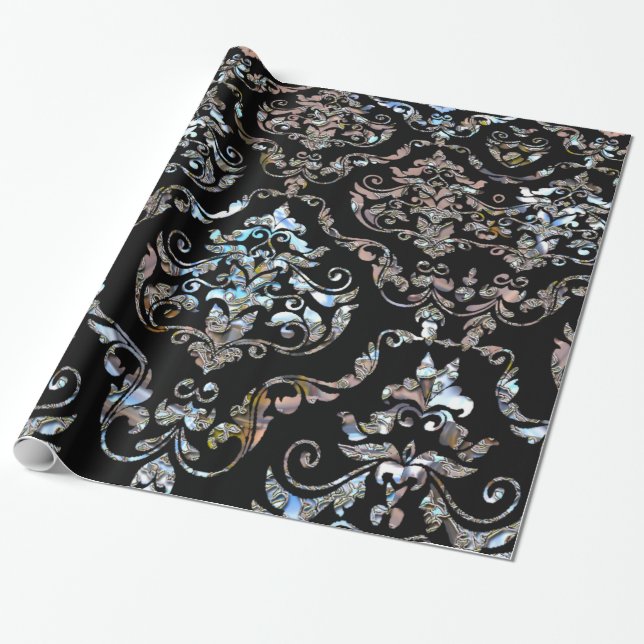 Shalliveye III Baroque Damask Glossy Presentpapper (Utrullad)