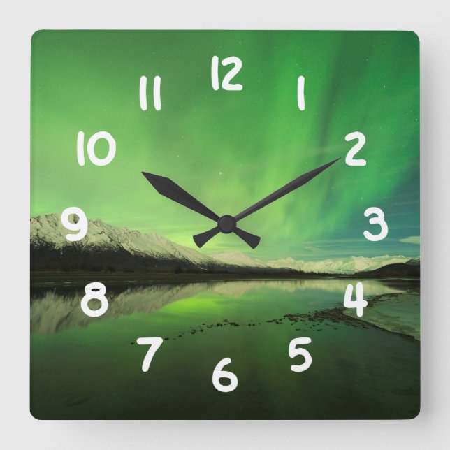Shallow-Aurora Fyrkantig Klocka (Framsida)