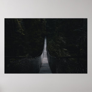 SHALLOW FOOCUS PHOTO OF BROWN WOODEN BRIDGE POSTER