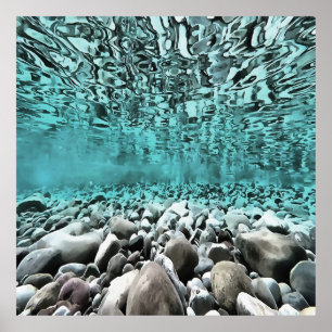 Shallow Vatten Artistic Aegean Art Poster