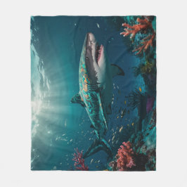 Shallow Vatten Tropical Shark Fleecefilt