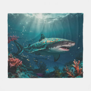 Shallow Vatten Tropical Shark Fleecefilt