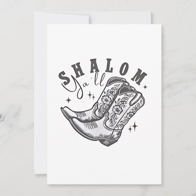 Shalom allesammans cowboy judisk Hanukkah väst  Inbjudningar (Framsida)