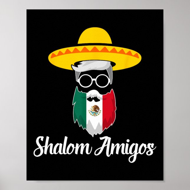 Shalom Amigos - Judiska mexikanska Hanukah Cinco D Poster (Framsidan)