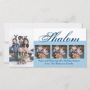 Shalom Anpassningsbar Hanukkah Photo Cards Julkort