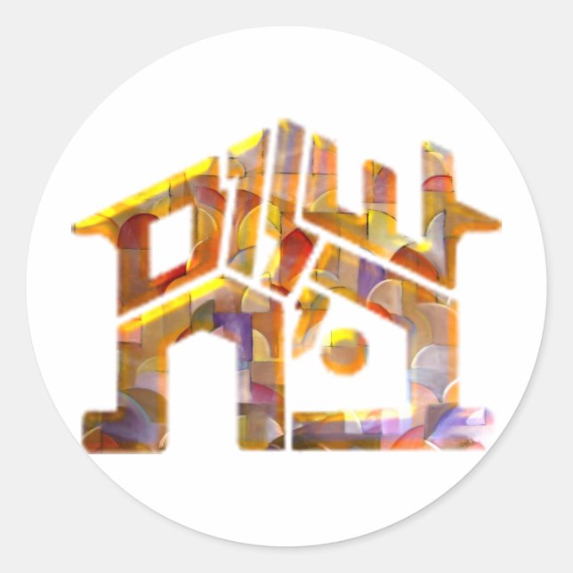 Shalom Bayit Runt Klistermärke (Framsida)