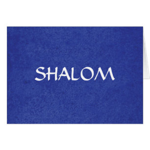 Shalom bedrövade blåttbakgrund hälsningskort