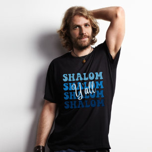 Shalom Blue och White Jewish Humor T Shirt