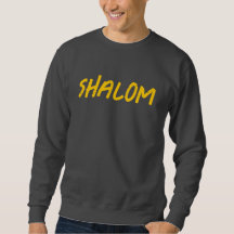 Shalom Bold Gult Guld Brev Hebrew Sweatshirt