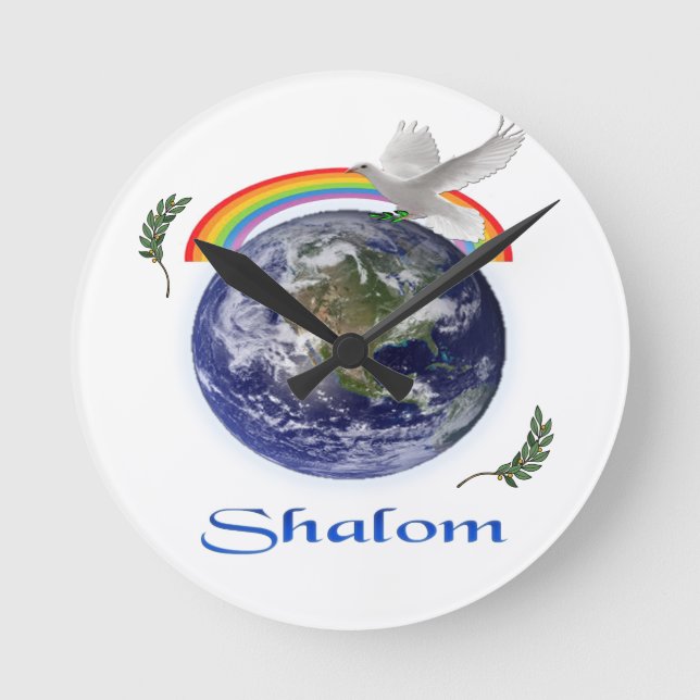Shalom Clock Rund Klocka (Framsida)