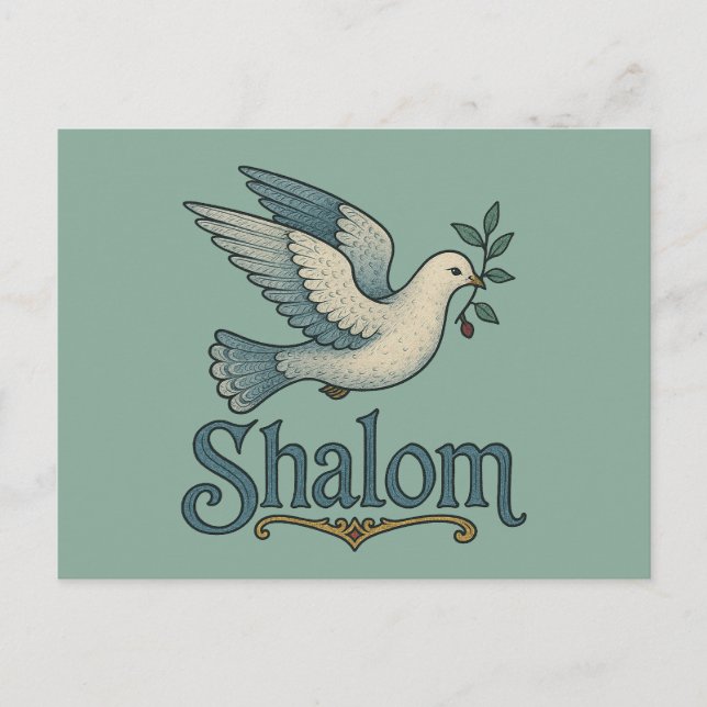 Shalom Dove Peace Earth Vykort (Framsida)
