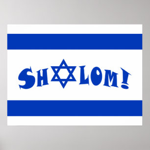 Shalom Flagga of Israel Poster