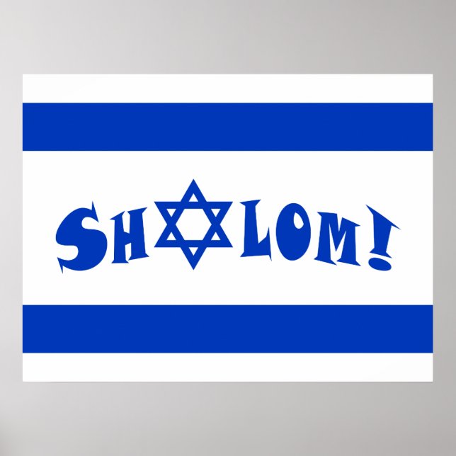 Shalom Flagga of Israel Poster (Framsidan)