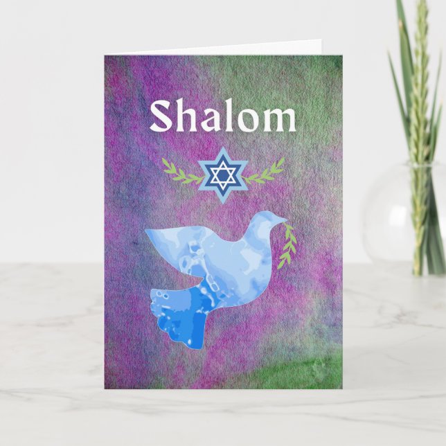 Shalom for Rosh Hashanah Peace Dove Helgkort (Framsida)