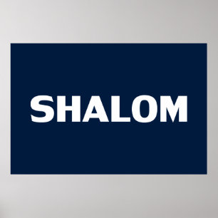 Shalom, fred, marinblått, modernt, enkelt poster