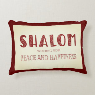 SHALOM-fred och lycka Prydnadskudde