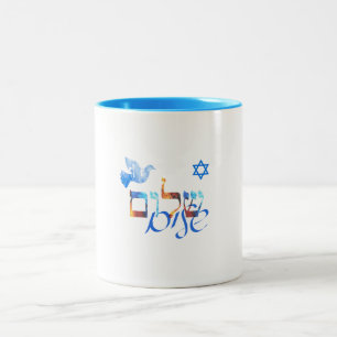 Shalom - fred Två-Tonad mugg