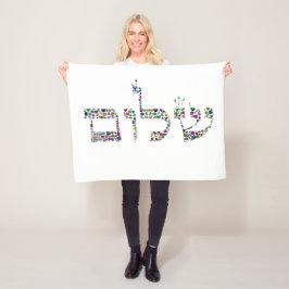 Shalom gjord med Gemstones i All Färg Fleecefilt