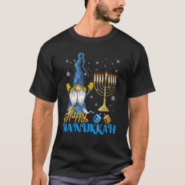Shalom Gnome Lycklig Hanukkah Chanukah T Shirt