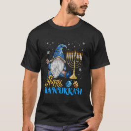 Shalom Gnome Lycklig Hanukkah Chanukah T Shirt