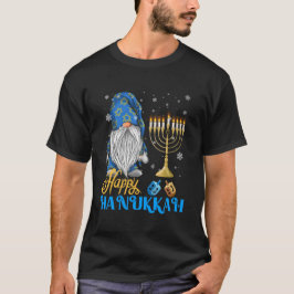 Shalom Gnome Lycklig Hanukkah Chanukah T Shirt