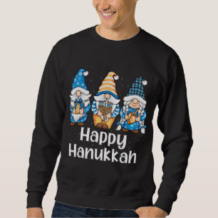 Shalom Gnomes Jew Hanukkah Chanukah Jewish Helgdag Lång Ärmad Tröja