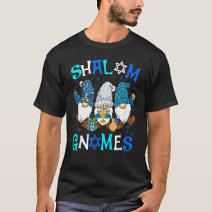 Shalom Gnomes Lycklig Chanukah Menorah Hanukkah Je T Shirt