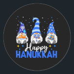 Shalom Gnomes Menorah Dreidel Hanukah Chanukah Runt Klistermärke<br><div class="desc">Shalom Gnomes Menorah Dreidel Hanukah Chanukah</div>