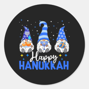 Shalom Gnomes Menorah Dreidel Hanukah Chanukah Runt Klistermärke