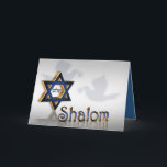 Shalom Hanukkah greeting Helgkort<br><div class="desc">3D Star of David Jewish Star graphic for Hanukkah card,  Bar Mitzvah invitation,  greeting card or design element.</div>