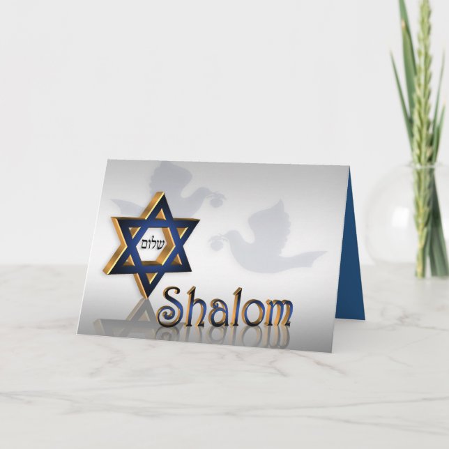Shalom Hanukkah greeting Helgkort (Framsida)