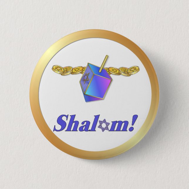 Shalom Hanukkah Knapp (Framsida)