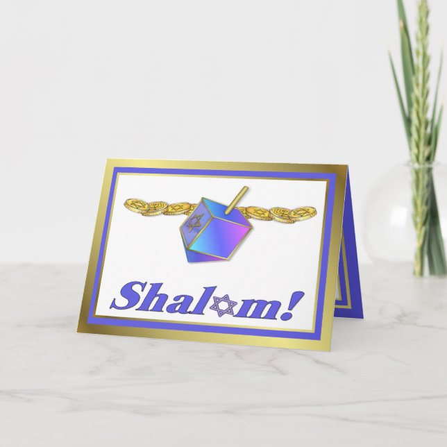 Shalom Hanukkah kort (Framsida)