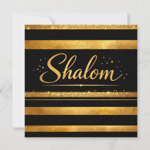 Shalom judisk judaica guld svart lyx modern konst tack kort