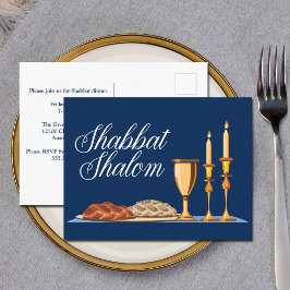 Shalom judisk middagsinbjudan till Shabbat Shalom Vykort