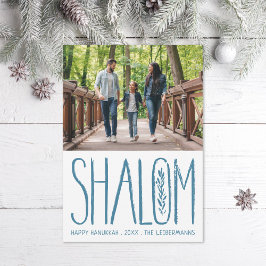 Shalom Lettering Hanukkah-fotokort Julkort