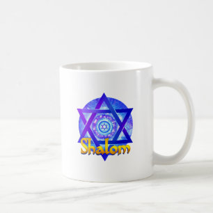 SHALOM med David Medallions stjärna Kaffemugg