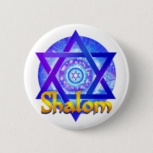 SHALOM med davidsstjärnamedaljongen Knapp