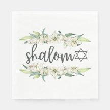 Shalom (med Lilies och David Star)