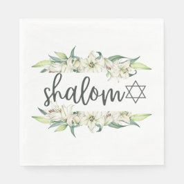 Shalom (med Lilies och David Star) Pappersservett