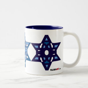 SHALOM-muggvit Två-Tonad Mugg