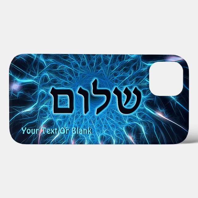 Shalom på blå rektal Fodral-Mate iphone case (Baksida (horisontell))