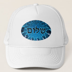Shalom på blå rektal truckerkeps